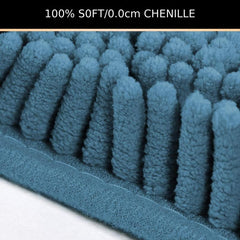 Chenille Shaggy Bath Rug Door Mat Teal