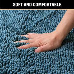 Chenille Shaggy Bath Rug Door Mat Teal