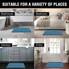 Chenille Shaggy Bath Rug Door Mat Teal