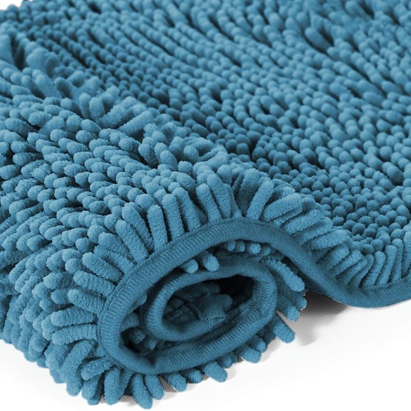 Chenille Shaggy Bath Rug Door Mat Teal