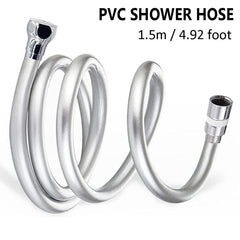4.92ft Flexible PVC Shower Hose Universal Interface Bathroom Accessory