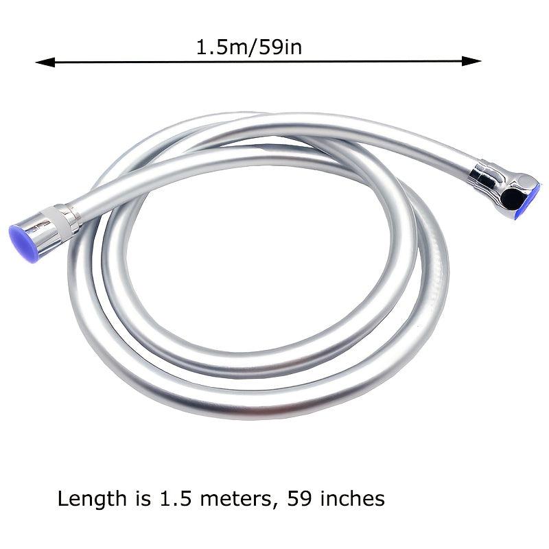 4.92ft Flexible PVC Shower Hose Universal Interface Bathroom Accessory