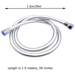 4.92ft Flexible PVC Shower Hose Universal Interface Bathroom Accessory