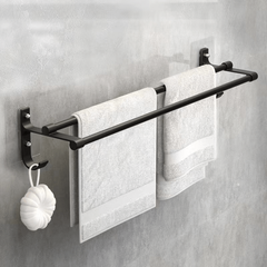 Wall Mounted Towel Holder Punch Towel Rack with Hook