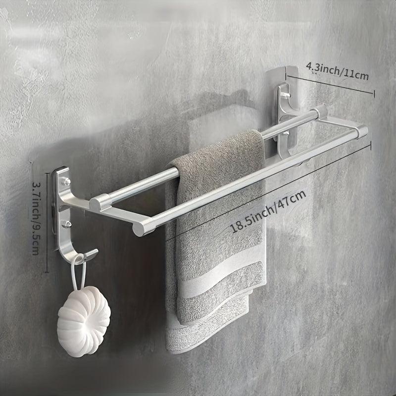 Wall Mounted Towel Holder Punch Towel Rack with Hook