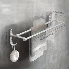 Wall Mounted Towel Holder Punch Towel Rack with Hook