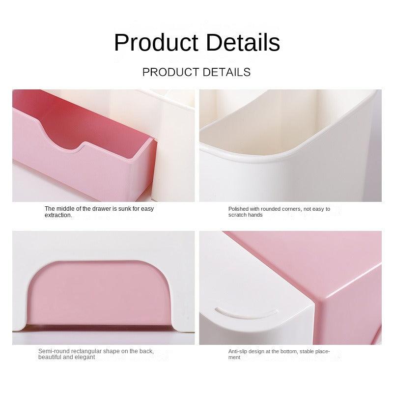 Stylish Cosmetic Storage Box with Makeup Drawer Organizer