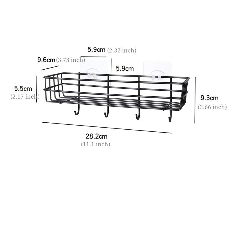 Adhesive Wall Mounted Bathroom Storage Rack Stainless Steel