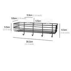 Adhesive Wall Mounted Bathroom Storage Rack Stainless Steel