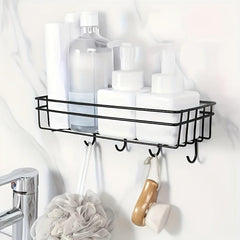 Adhesive Wall Mounted Bathroom Storage Rack Stainless Steel