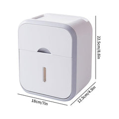 Waterproof Double Layer Bathroom Tissue Box Wall Mounted