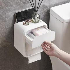 Waterproof Double Layer Bathroom Tissue Box Wall Mounted
