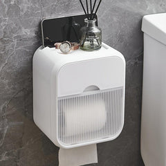 Waterproof Double Layer Bathroom Tissue Box Wall Mounted