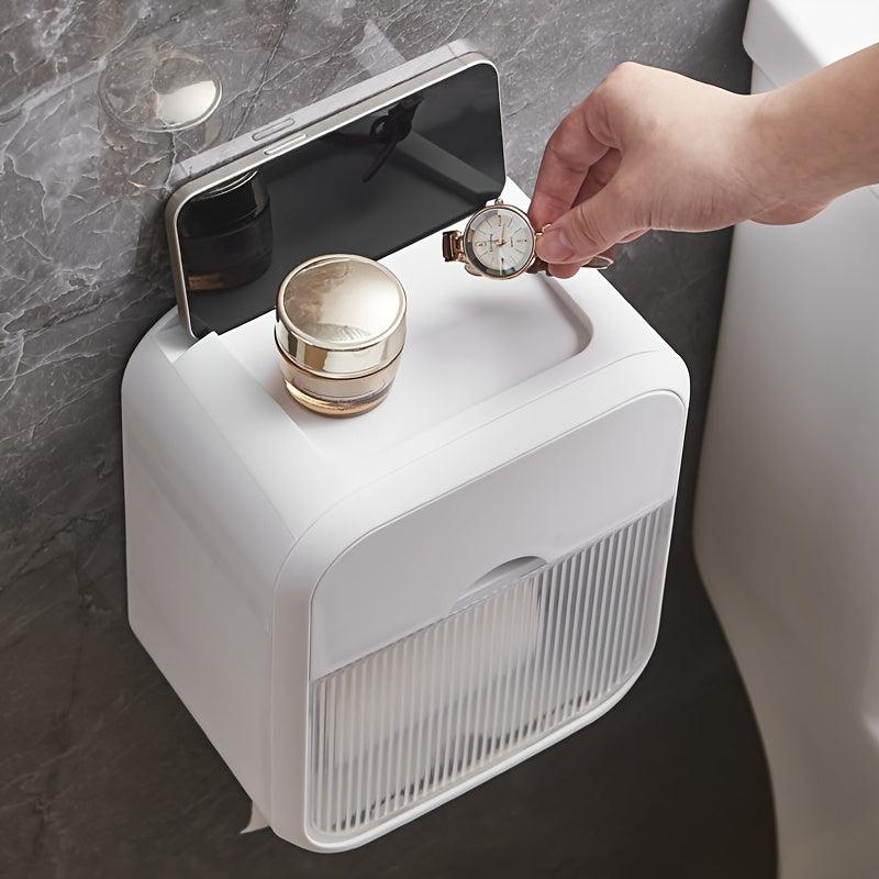 Waterproof Double Layer Bathroom Tissue Box Wall Mounted