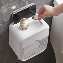 Waterproof Double Layer Bathroom Tissue Box Wall Mounted
