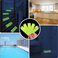 6pcs Luminous Bathroom Non slip Stickers Diamond Pattern Tub Tape