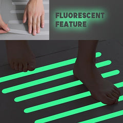 6pcs Luminous Bathroom Non slip Stickers Diamond Pattern Tub Tape