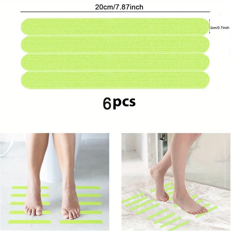 6pcs Luminous Bathroom Non slip Stickers Diamond Pattern Tub Tape