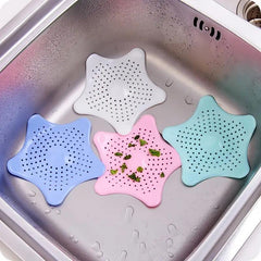 Star Shaped Hair Catcher Silicone Shower Drain Cover