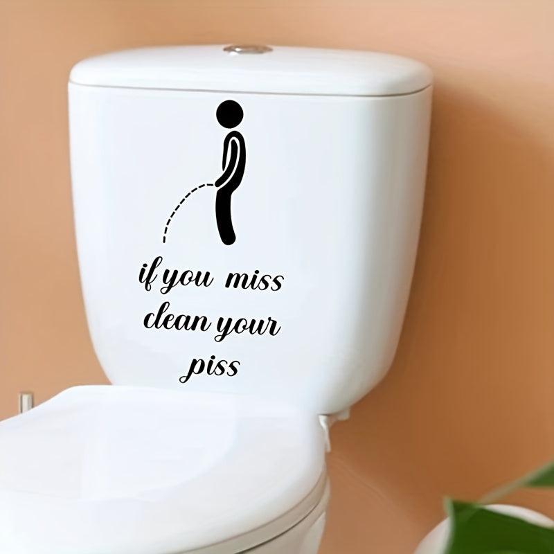 Toilet Sticker Clean Your Piss Villain Bathroom Decor