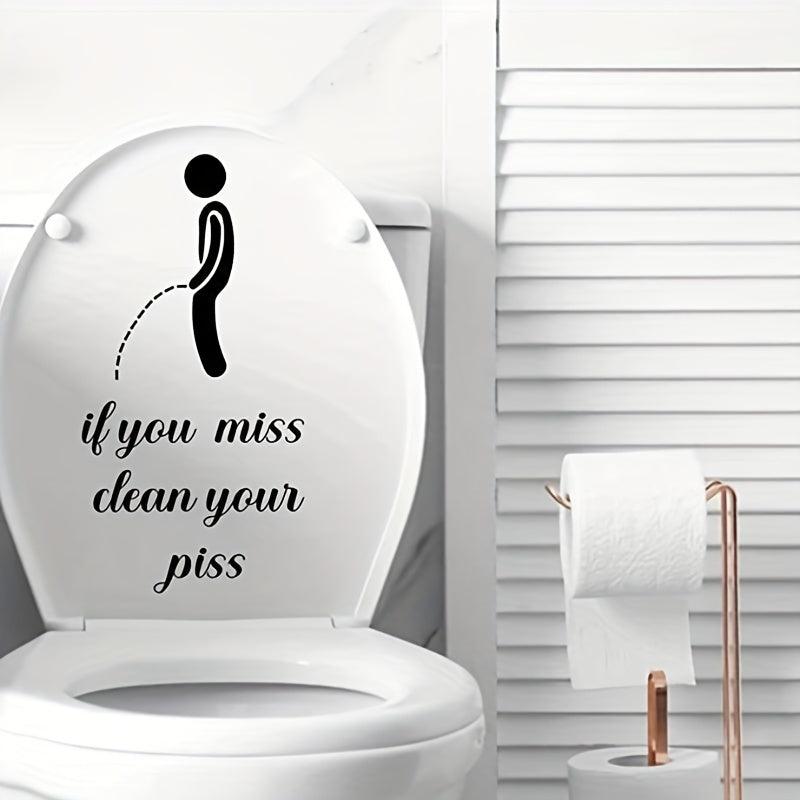 Toilet Sticker Clean Your Piss Villain Bathroom Decor