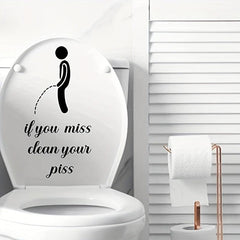 Toilet Sticker Clean Your Piss Villain Bathroom Decor