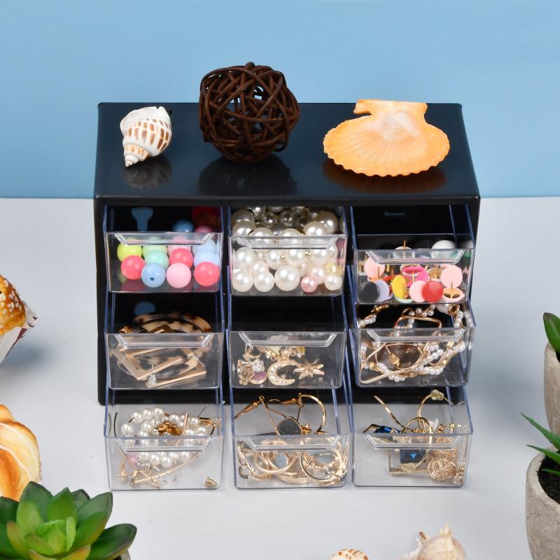 Portable Jewelry & Cosmetic Organizer with Adjustable Mini Cabinets