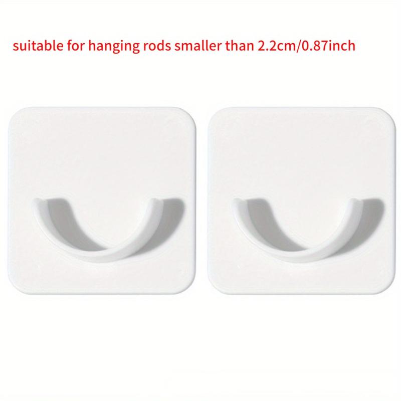 2pcs Shower Rod Holder Wall Installation with Punch Paste Bracket Clip