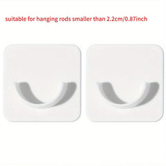 2pcs Shower Rod Holder Wall Installation with Punch Paste Bracket Clip