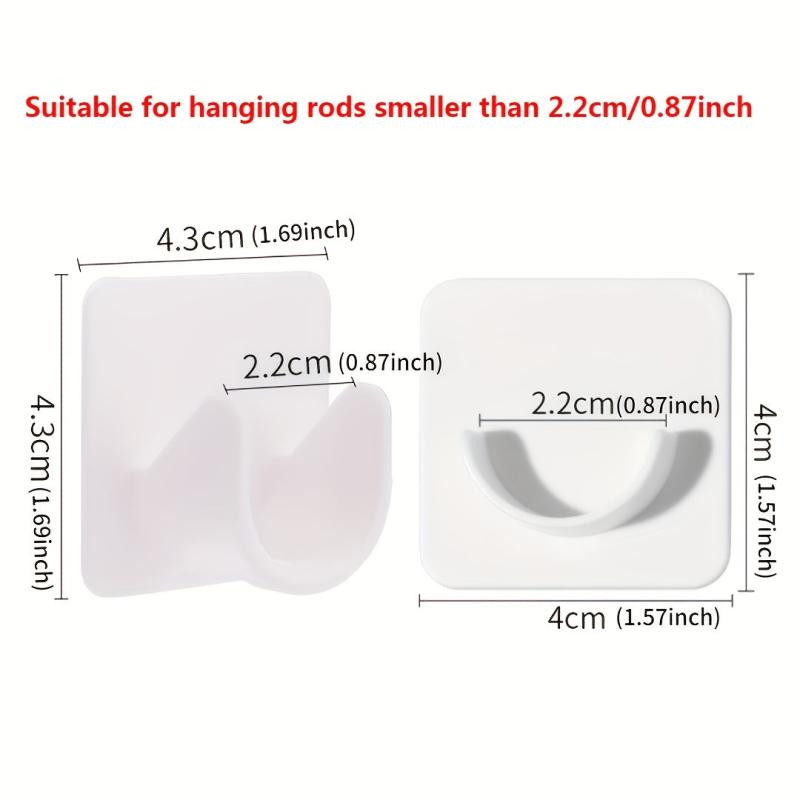 2pcs Shower Rod Holder Wall Installation with Punch Paste Bracket Clip