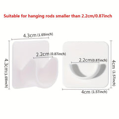 2pcs Shower Rod Holder Wall Installation with Punch Paste Bracket Clip