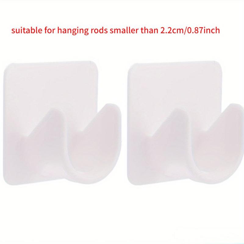 2pcs Shower Rod Holder Wall Installation with Punch Paste Bracket Clip