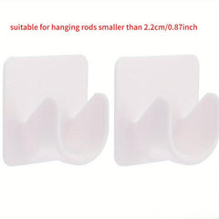2pcs Shower Rod Holder Wall Installation with Punch Paste Bracket Clip