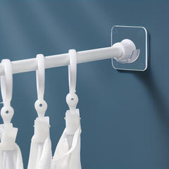 2pcs Shower Rod Holder Wall Installation with Punch Paste Bracket Clip