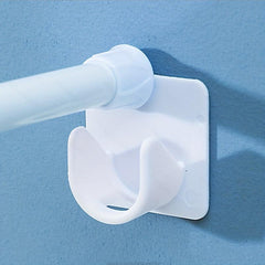 2pcs Shower Rod Holder Wall Installation with Punch Paste Bracket Clip