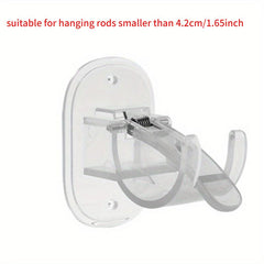 2pcs Shower Rod Holder Wall Installation with Punch Paste Bracket Clip