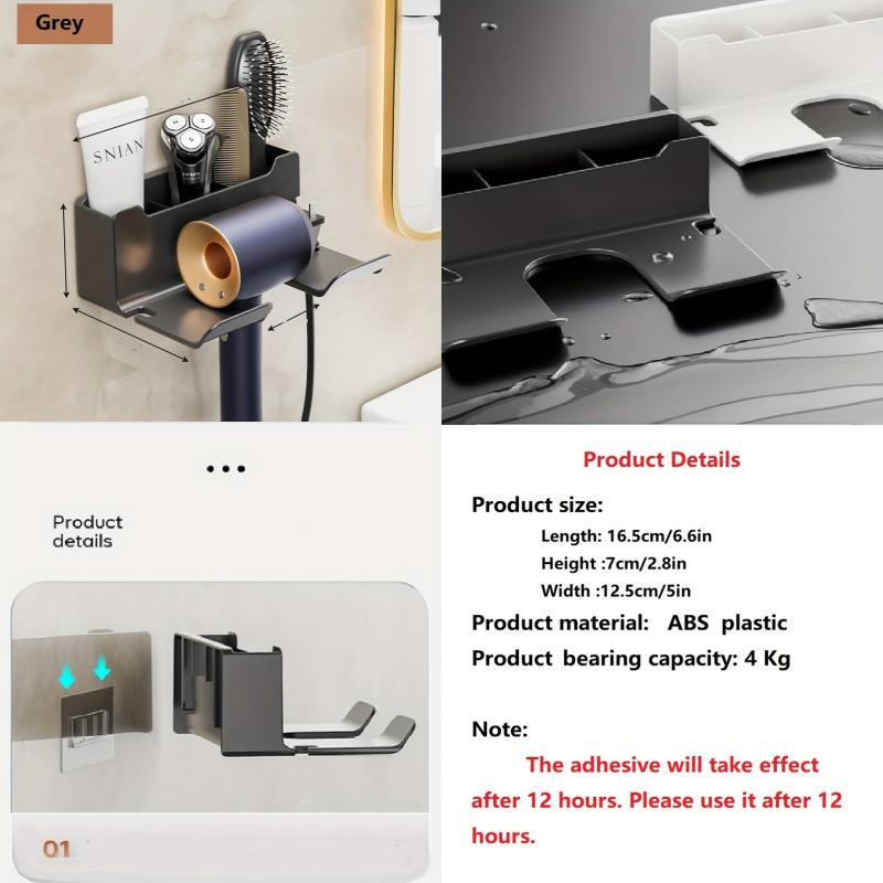 Bathroom Hair Dryer Shelf Multifunctional Storage Organizer