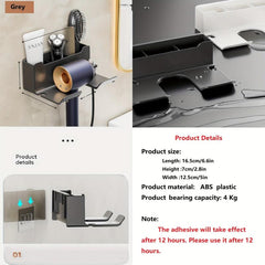 Bathroom Hair Dryer Shelf Multifunctional Storage Organizer