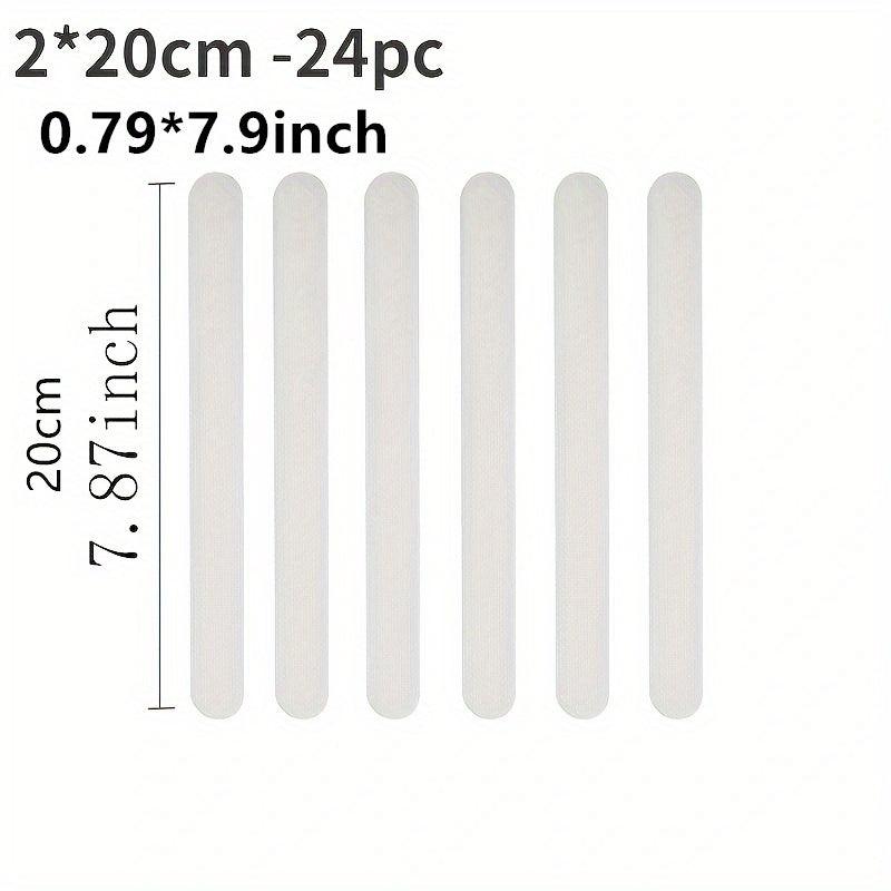 24pcs Anti Slip Tape Non Slip Stickers Safety Shower Treads Self Adhesive Strips