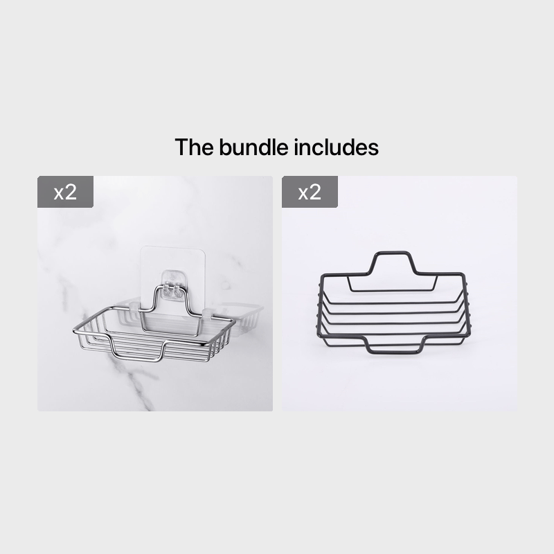 Stainless Steel Soap Holder Wall Mounted Bathroom Storage Bracket