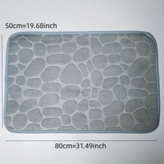 Memory Foam Bathroom Rug Cobblestone Embossed Rapid Water Absorbent