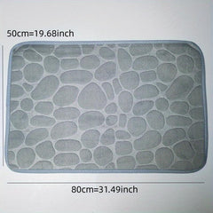 Memory Foam Bathroom Rug Cobblestone Embossed Rapid Water Absorbent