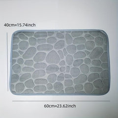 Memory Foam Bathroom Rug Cobblestone Embossed Rapid Water Absorbent