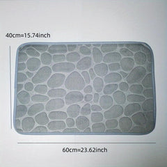 Memory Foam Bathroom Rug Cobblestone Embossed Rapid Water Absorbent