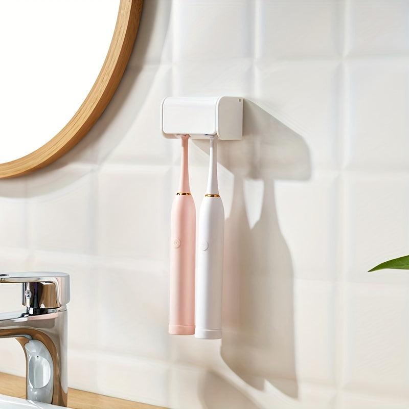 Dustproof Wall Mounted Toothbrush Holder 2 Slots Self Adhesive Organizer