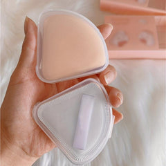 Portable Triangle Powder Puff Storage Box Transparent Dust proof Wet and Dry