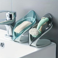 Leaf-shaped Soap Dish Bathroom Toilet Punch Drain Soap Holder