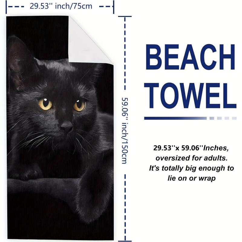 Women's Cat Pattern Beach Towel 59 x29