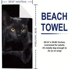 Women's Cat Pattern Beach Towel 59 x29