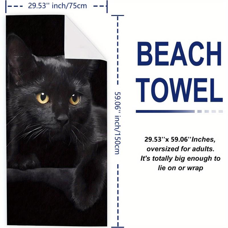 Women's Cat Pattern Beach Towel 59 x29